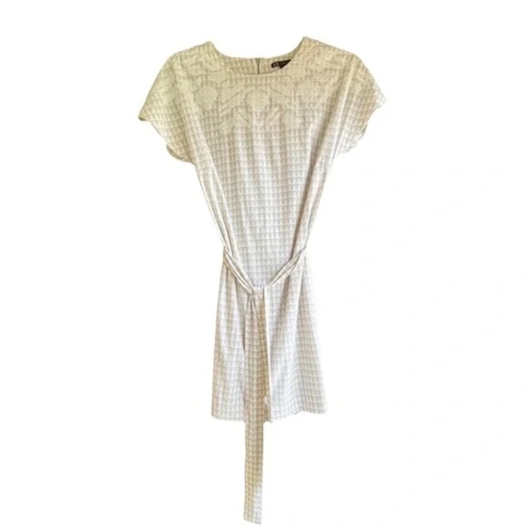 Armani Exchange | Gray Geometric Sequined Cap Sleeve Sheath Mini Dress, Size 0 - Picture 5 of 8